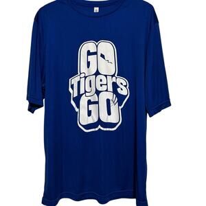 Team 365 Men's‎ 'Go Tigers Go' Short Sleeve Blue Shirt Size XL